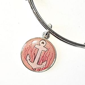 ALEX AND ANI PINK ANCHOR BANGLE BRACELET